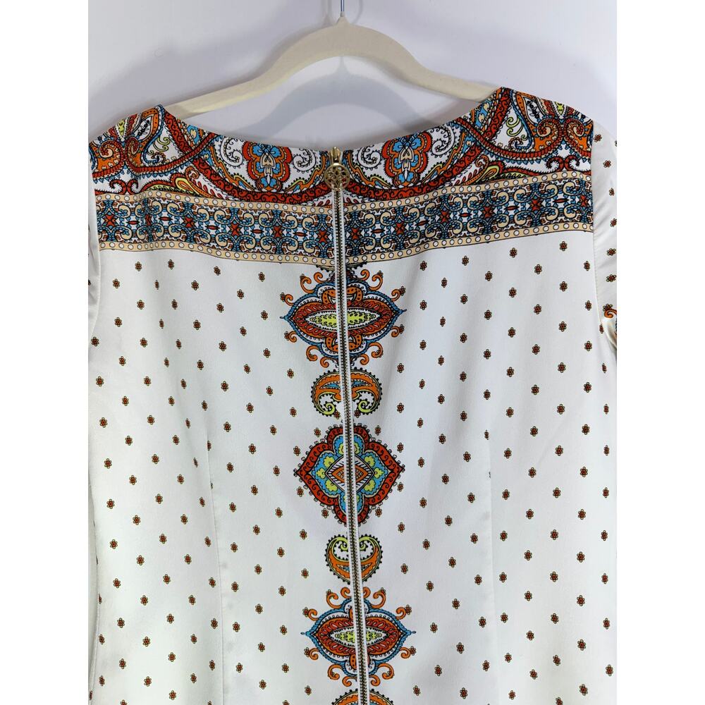 Antonio Melani Paisley Shift Dress Women Size 2 Multicolor Zip Back - Picture 12 of 12